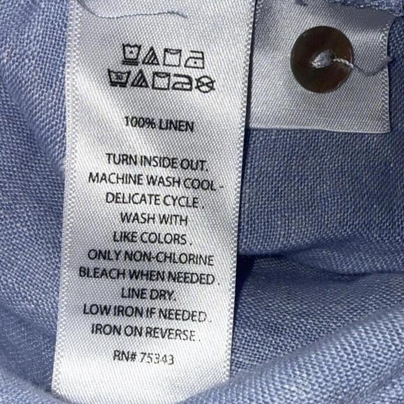 Sigrid Olsen 100% Linen Tunic Top Boho Lagenlook Bohemian Cottagecore Blue XL - Picture 4 of 12